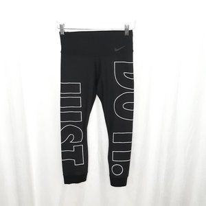 Nike Dri-Fit One Legend Pant™ Just Do It Slogan Ankle Crop Leggings EUC